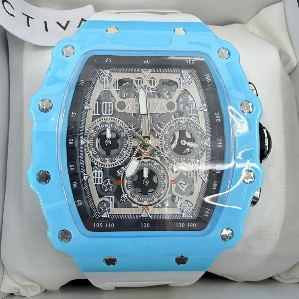 NEW Activa Fury X Invicta Mens Watch Skeleton Dial 44.3mm Blue/White ACW2305-016